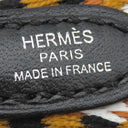 エルメス HERMES バンドリエール サングル ジグザグ セサミ×ホワイト×ブラック スイフト トワルコットン ショルダーストラップ シルバー金具 黒 白 茶