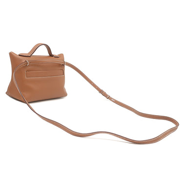 エルメス HERMES サック ヴァンキャトル 24/24 ミニ 21 ゴールド エバーカラー スイフト 2WAYバッグ シルバー金具 茶 ショルダー