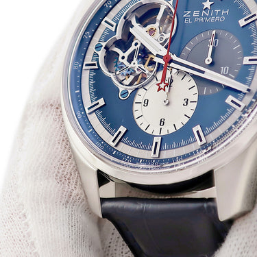 腕時計 ゼニス ZENITH クロノマスター 1969 エルプリメロ オープン 03.2040.4061/52.C700 自動巻き メンズ ブルー スモールセコンド