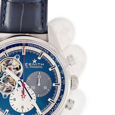 腕時計 ゼニス ZENITH クロノマスター 1969 エルプリメロ オープン 03.2040.4061/52.C700 自動巻き メンズ ブルー スモールセコンド