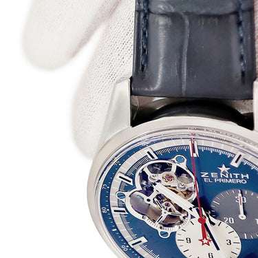 腕時計 ゼニス ZENITH クロノマスター 1969 エルプリメロ オープン 03.2040.4061/52.C700 自動巻き メンズ ブルー スモールセコンド