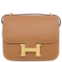 エルメス HERMES コンスタンス3 ミニ ゴールド ヴォーエプソン ショルダーバッグ ゴールド金具 茶