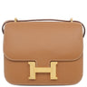 エルメス HERMES コンスタンス3 ミニ ゴールド ヴォーエプソン ショルダーバッグ ゴールド金具 茶