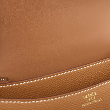 エルメス HERMES コンスタンス3 ミニ ゴールド ヴォーエプソン ショルダーバッグ ゴールド金具 茶