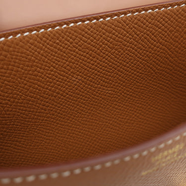 エルメス HERMES コンスタンス3 ミニ ゴールド ヴォーエプソン ショルダーバッグ ゴールド金具 茶