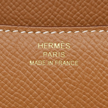 エルメス HERMES コンスタンス3 ミニ ゴールド ヴォーエプソン ショルダーバッグ ゴールド金具 茶