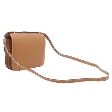 エルメス HERMES コンスタンス3 ミニ ゴールド ヴォーエプソン ショルダーバッグ ゴールド金具 茶