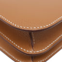 エルメス HERMES コンスタンス3 ミニ ゴールド ヴォーエプソン ショルダーバッグ ゴールド金具 茶