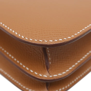 エルメス HERMES コンスタンス3 ミニ ゴールド ヴォーエプソン ショルダーバッグ ゴールド金具 茶