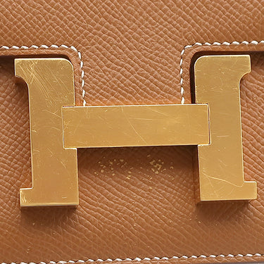 エルメス HERMES コンスタンス3 ミニ ゴールド ヴォーエプソン ショルダーバッグ ゴールド金具 茶