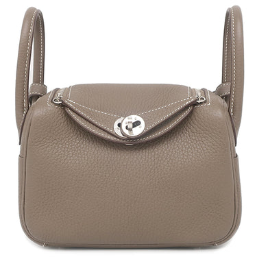 エルメス HERMES リンディ ミニ 20 エトゥープ トリヨンクレマンス ショルダーバッグ シルバー金具 グレージュ