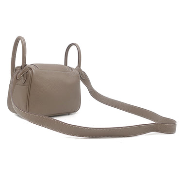 エルメス HERMES リンディ ミニ 20 エトゥープ トリヨンクレマンス ショルダーバッグ シルバー金具 グレージュ