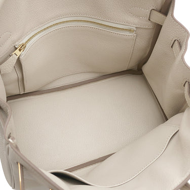 エルメス HERMES バーキン25 クレ トゴ ハンドバッグ ローズゴールド金具 オフホワイト RG PG