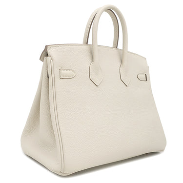 エルメス HERMES バーキン25 クレ トゴ ハンドバッグ ローズゴールド金具 オフホワイト RG PG