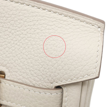 エルメス HERMES バーキン25 クレ トゴ ハンドバッグ ローズゴールド金具 オフホワイト RG PG