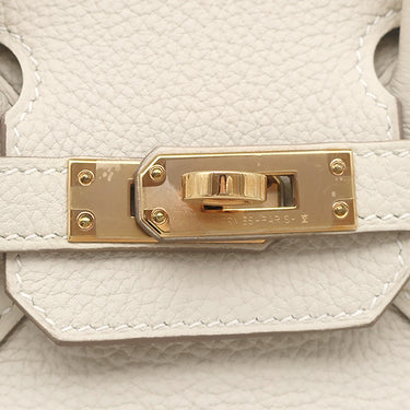 エルメス HERMES バーキン25 クレ トゴ ハンドバッグ ローズゴールド金具 オフホワイト RG PG
