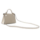 エルメス HERMES ミニケリードゥ 外縫い エトゥープ×ナタ シェーブル シェーブルシャムキラ 2WAYバッグ シャンパンゴールド金具 【PO品】 グレージュ オフホワイト バイカラー