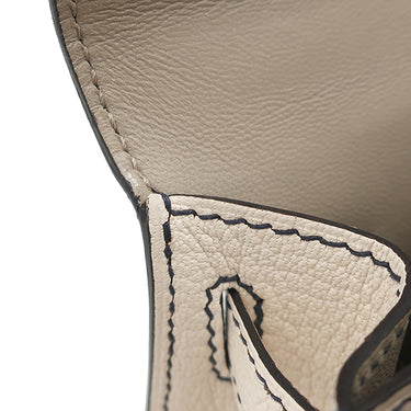 エルメス HERMES ミニケリードゥ 外縫い エトゥープ×ナタ シェーブル シェーブルシャムキラ 2WAYバッグ シャンパンゴールド金具 【PO品】 グレージュ オフホワイト バイカラー