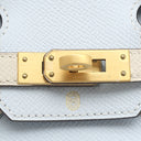 エルメス HERMES バーキン25 ブループリュム×ナタ ヴォーエプソン ハンドバッグ マットゴールド金具 【PO品】 水色 アイボリー バイカラー ゴールド金具