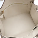 エルメス HERMES バーキン25 ブループリュム×ナタ ヴォーエプソン ハンドバッグ マットゴールド金具 【PO品】 水色 アイボリー バイカラー ゴールド金具