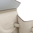 エルメス HERMES バーキン25 ブループリュム×ナタ ヴォーエプソン ハンドバッグ マットゴールド金具 【PO品】 水色 アイボリー バイカラー ゴールド金具