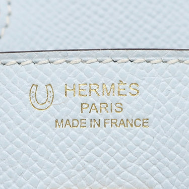 エルメス HERMES バーキン25 ブループリュム×ナタ ヴォーエプソン ハンドバッグ マットゴールド金具 【PO品】 水色 アイボリー バイカラー ゴールド金具