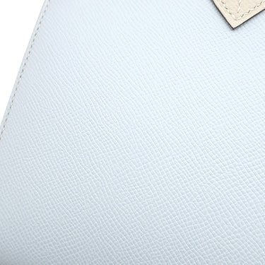 エルメス HERMES バーキン25 ブループリュム×ナタ ヴォーエプソン ハンドバッグ マットゴールド金具 【PO品】 水色 アイボリー バイカラー ゴールド金具