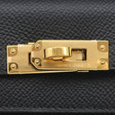 エルメス HERMES ケリー25 外縫い ブラック ヴォーエプソン 2WAYバッグ ゴールド金具 黒