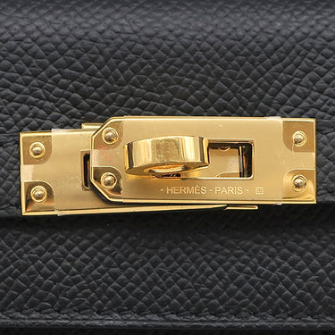 エルメス HERMES ケリー25 外縫い ブラック ヴォーエプソン 2WAYバッグ ゴールド金具 黒
