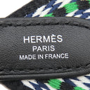エルメス HERMES バンドリエール サングル アレグロ 50mm 黒×バンブー×白×ブルーインディゴ スイフト トワルコットン ショルダーストラップ シルバー金具 緑 黒