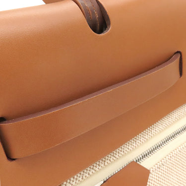 エルメス HERMES エールバッグジップPM 31 ナチュラルサブレ×エクリュ レザー ヴァッシュハンター トワルHレリーフ 2WAYバッグ シルバー金具 【PO品】 ブリッド ドゥ ガラ クロシェットに刻印有