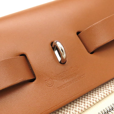 エルメス HERMES エールバッグジップPM 31 ナチュラルサブレ×エクリュ レザー ヴァッシュハンター トワルHレリーフ 2WAYバッグ シルバー金具 【PO品】 ブリッド ドゥ ガラ クロシェットに刻印有