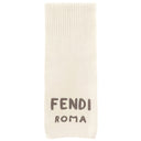 フェンディ FENDI ロゴ ニット FXT352 クリーム ウール マフラー アイボリー 白