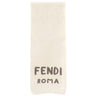 フェンディ FENDI ロゴ ニット FXT352 クリーム ウール マフラー アイボリー 白