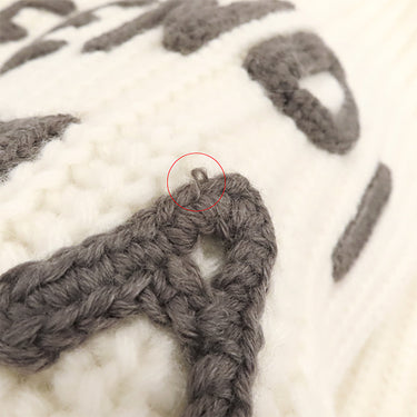 フェンディ FENDI ロゴ ニット FXT352 クリーム ウール マフラー アイボリー 白