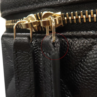 シャネル CHANEL タイムレスクラシック バニティ AP2573 ブラック レザー キャビアスキン ハンドバッグ ゴールド金具 トップハンドル ヴァニティ 黒