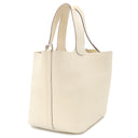 エルメス HERMES ピコタンロックMM ナタ トリヨンクレマンス ハンドバッグ シルバー金具 アイボリー