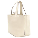 エルメス HERMES ピコタンロックMM ナタ トリヨンクレマンス ハンドバッグ シルバー金具 アイボリー