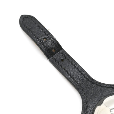 エルメス HERMES パッサージュ クルーテ ブラック レザー GP T2 ブレスレット シルバー金具 黒