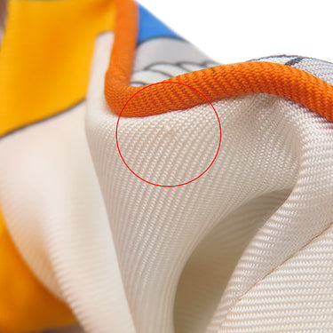 エルメス HERMES クラウディア シュシュ オレンジ×マルチカラー シルク ヘアアクセサリー