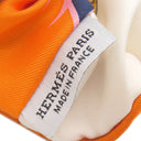 エルメス HERMES クラウディア シュシュ オレンジ×マルチカラー シルク ヘアアクセサリー