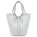 エルメス HERMES ピコタンロック PM 18 ブルーペール トリヨンクレマンス ハンドバッグ シルバー金具 新品 未使用 薄青