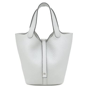 エルメス HERMES ピコタンロック PM 18 ブルーペール トリヨンクレマンス ハンドバッグ シルバー金具 新品 未使用 薄青