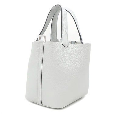 エルメス HERMES ピコタンロック PM 18 ブルーペール トリヨンクレマンス ハンドバッグ シルバー金具 新品 未使用 薄青