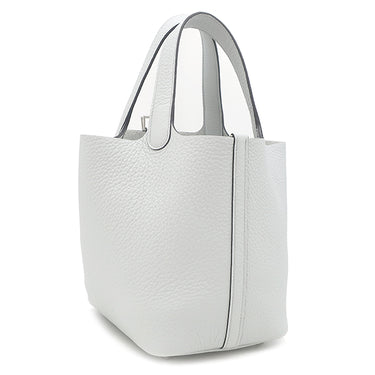 エルメス HERMES ピコタンロック PM 18 ブルーペール トリヨンクレマンス ハンドバッグ シルバー金具 新品 未使用 薄青