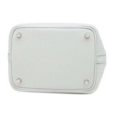 エルメス HERMES ピコタンロック PM 18 ブルーペール トリヨンクレマンス ハンドバッグ シルバー金具 新品 未使用 薄青