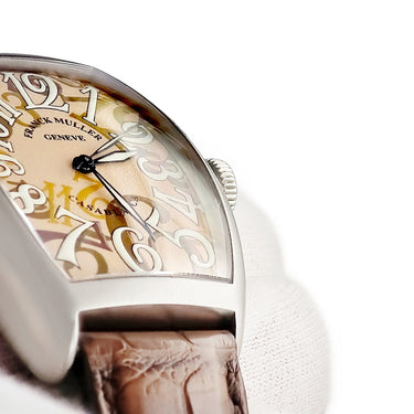 腕時計 フランクミュラー FRANCK MULLER カサブランカ カモフラージュ 5850 C BR 自動巻き メンズ トノウ ピンクベージュ 15周年記念 限定