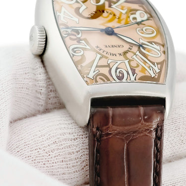 腕時計 フランクミュラー FRANCK MULLER カサブランカ カモフラージュ 5850 C BR 自動巻き メンズ トノウ ピンクベージュ 15周年記念 限定