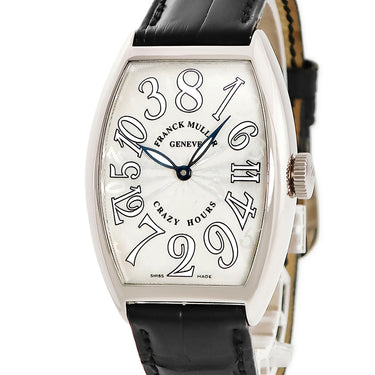 腕時計 フランクミュラー FRANCK MULLER トノウカーベックス クレイジーアワーズ 5850CH 自動巻き メンズ K18WG無垢 ギョウシェ 青針