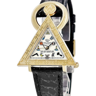 腕時計 ウォルサム WALTHAM フリーメイソン トライアングル 96380.74 手巻き メンズ K18YG無垢 シルバー 三角形 アンティーク 限定